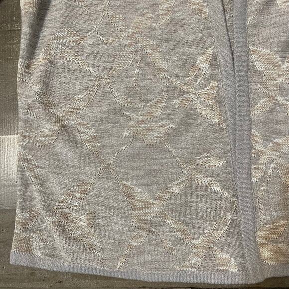 J. Jill purejill Open Front Cardigan Sweater Artisanal Design Women's S Gray Tan - Picture 6 of 11